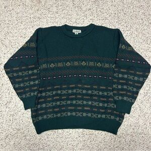 Vintage LL Bean Worsted Wool Sweater Fishermans Fair Isle Men’s Large Ireland